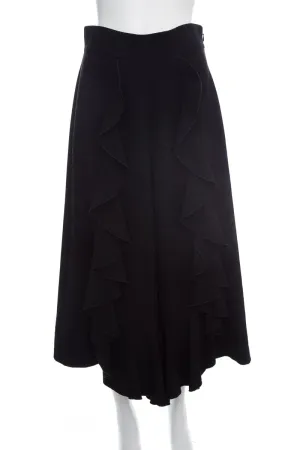 Alexis Black Ruffle Down Front Wide Leg Pants SZ M
