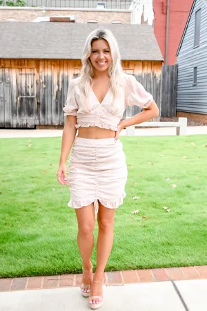 Allison skirt set- light beige/pink