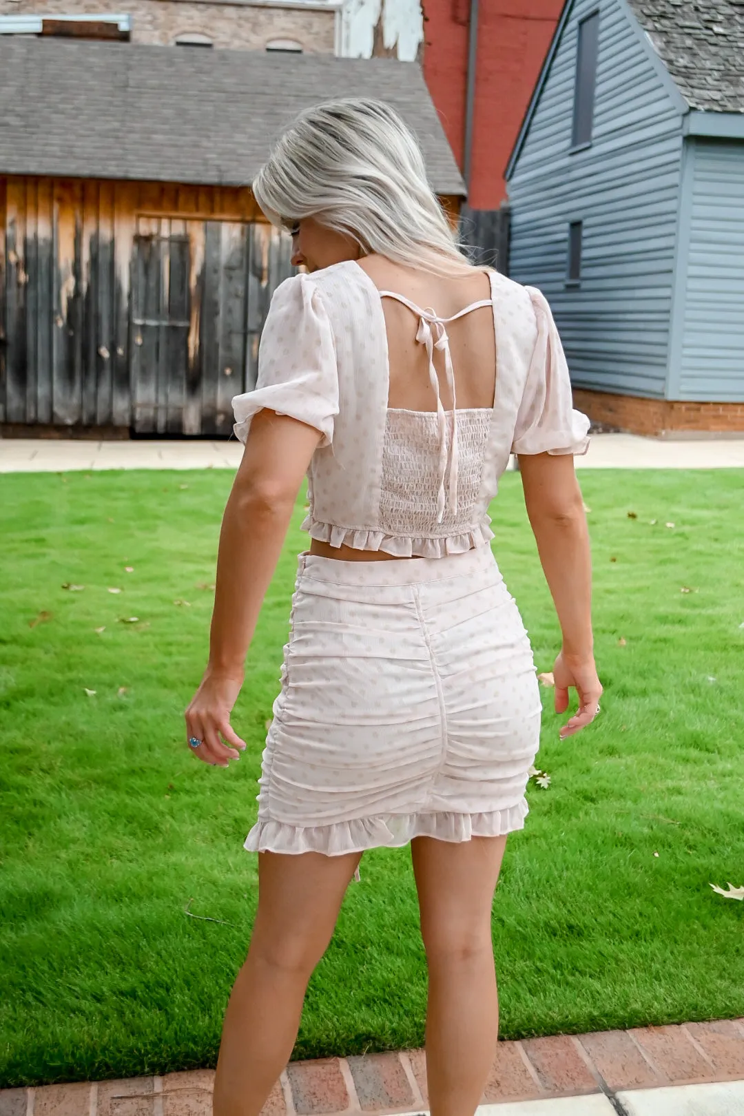 Allison skirt set- light beige/pink