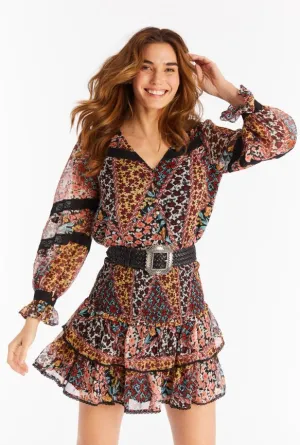 Ally Mini Skirt Floral Patchwork