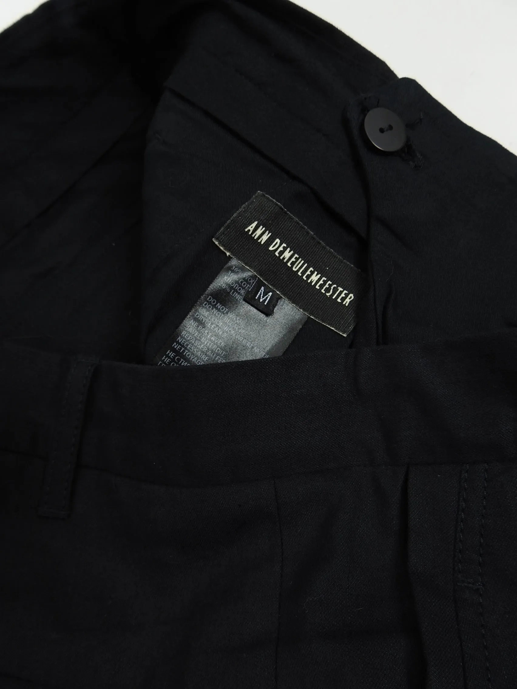 Ann Demeulemeester Black Cropped Pants Size Medium