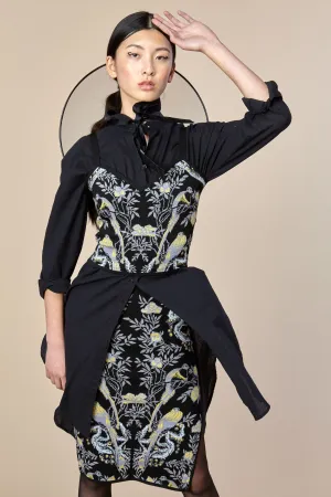 Anna Bird Jacquard Skirt in Black