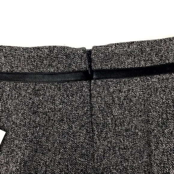 Anne Klein 6 Black Ivory Woven Skirt Lined Zippered Straight Pencil NWT Womens