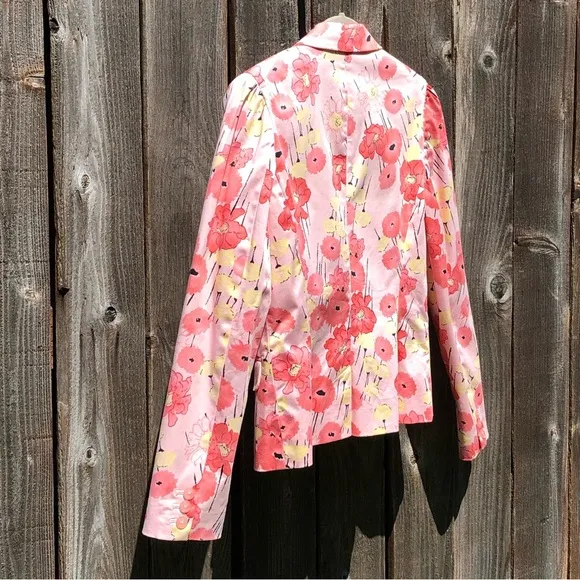 Apostrophe Stretch one button floral blazer size 4