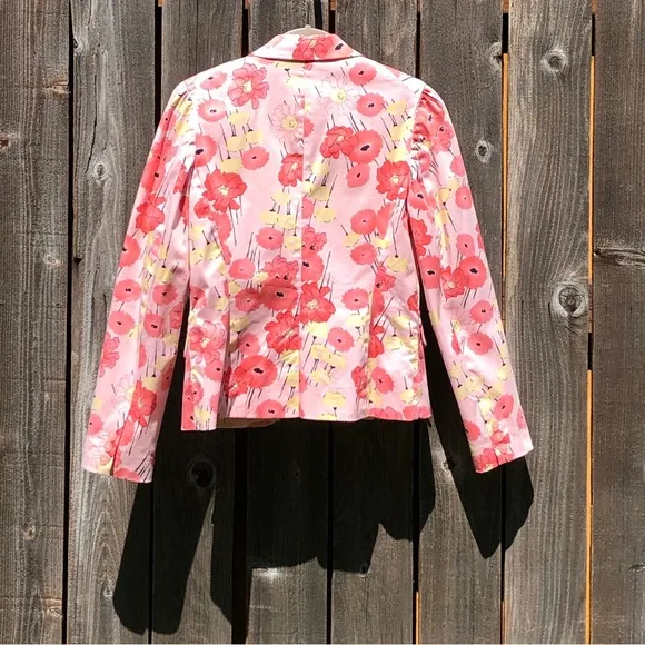 Apostrophe Stretch one button floral blazer size 4