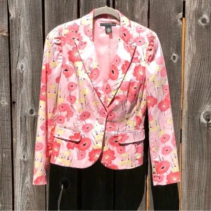 Apostrophe Stretch one button floral blazer size 4