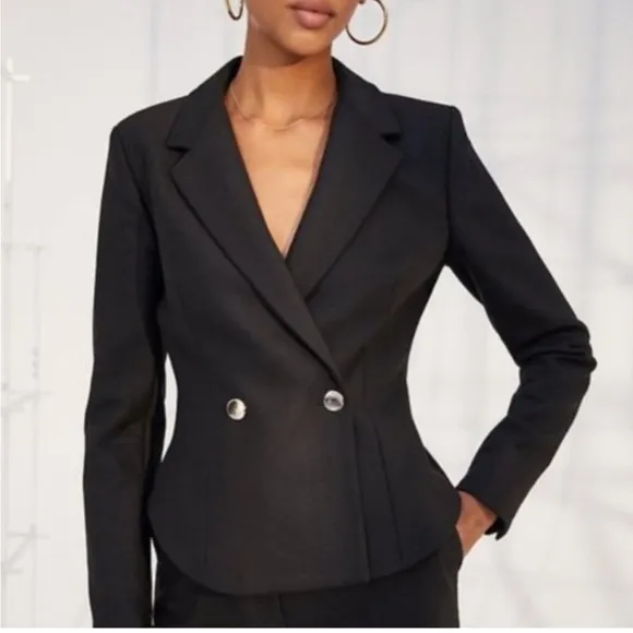 Aritzia Babaton 1-01 Hyde Double Breasted Fitted Cropped Blazer Sz 0 Olive Green