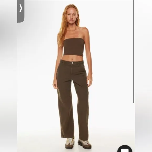 Aritzia TNA wide leg greenwhich pants