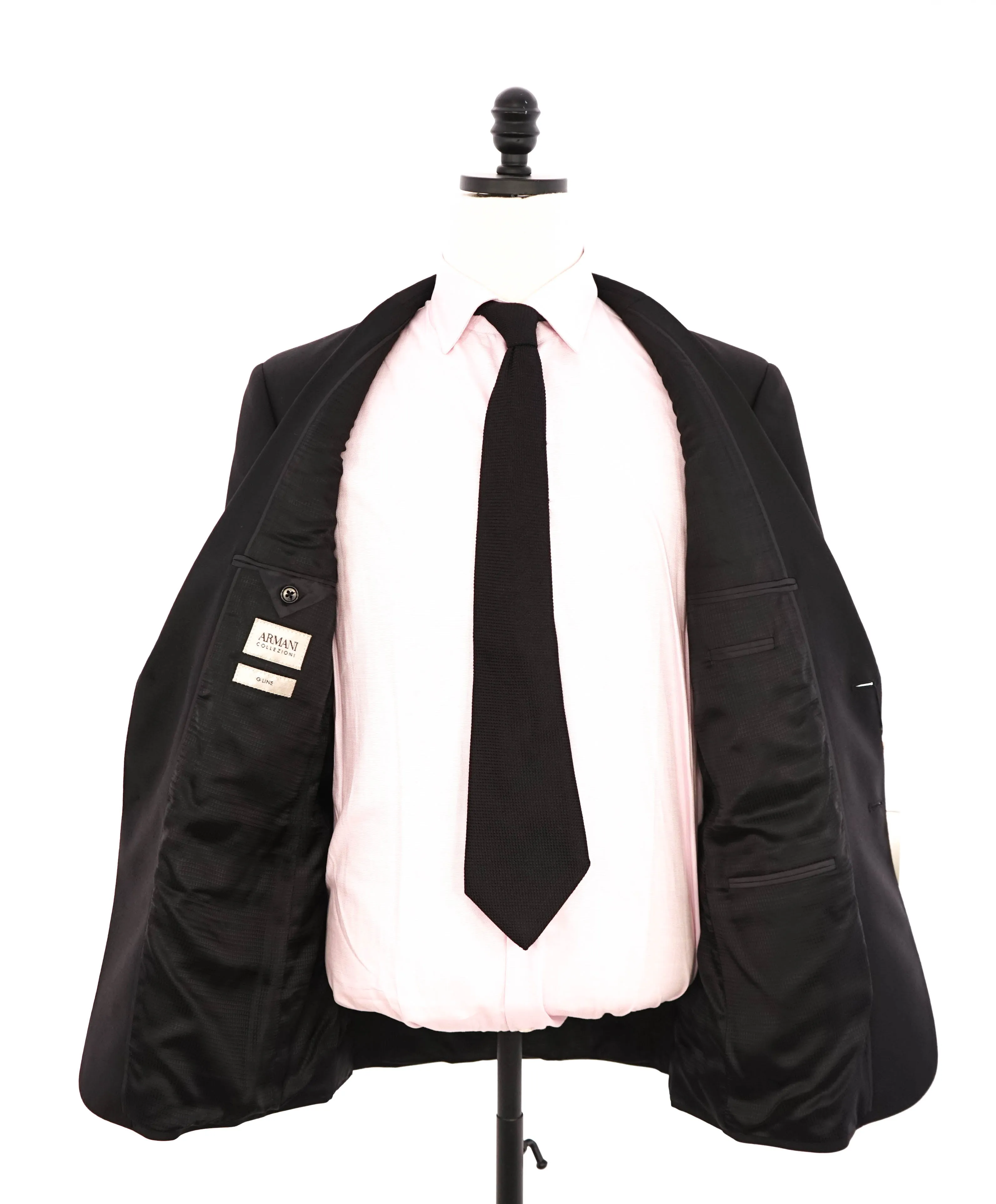 ARMANI COLLEZIONI -  "G Line" Modern Black Notch Lapel Suit - 40R