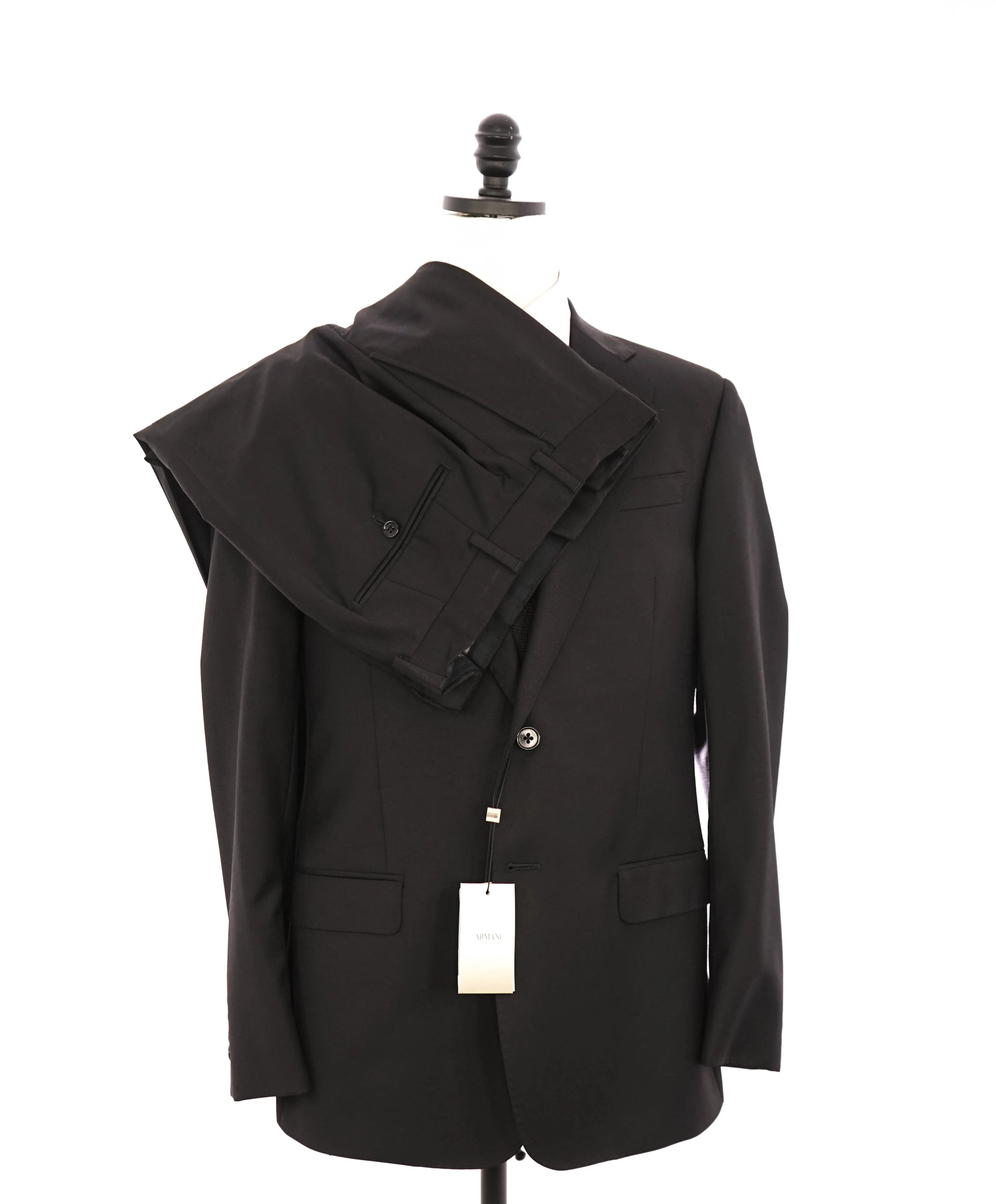 ARMANI COLLEZIONI -  "G Line" Modern Black Notch Lapel Suit - 40R