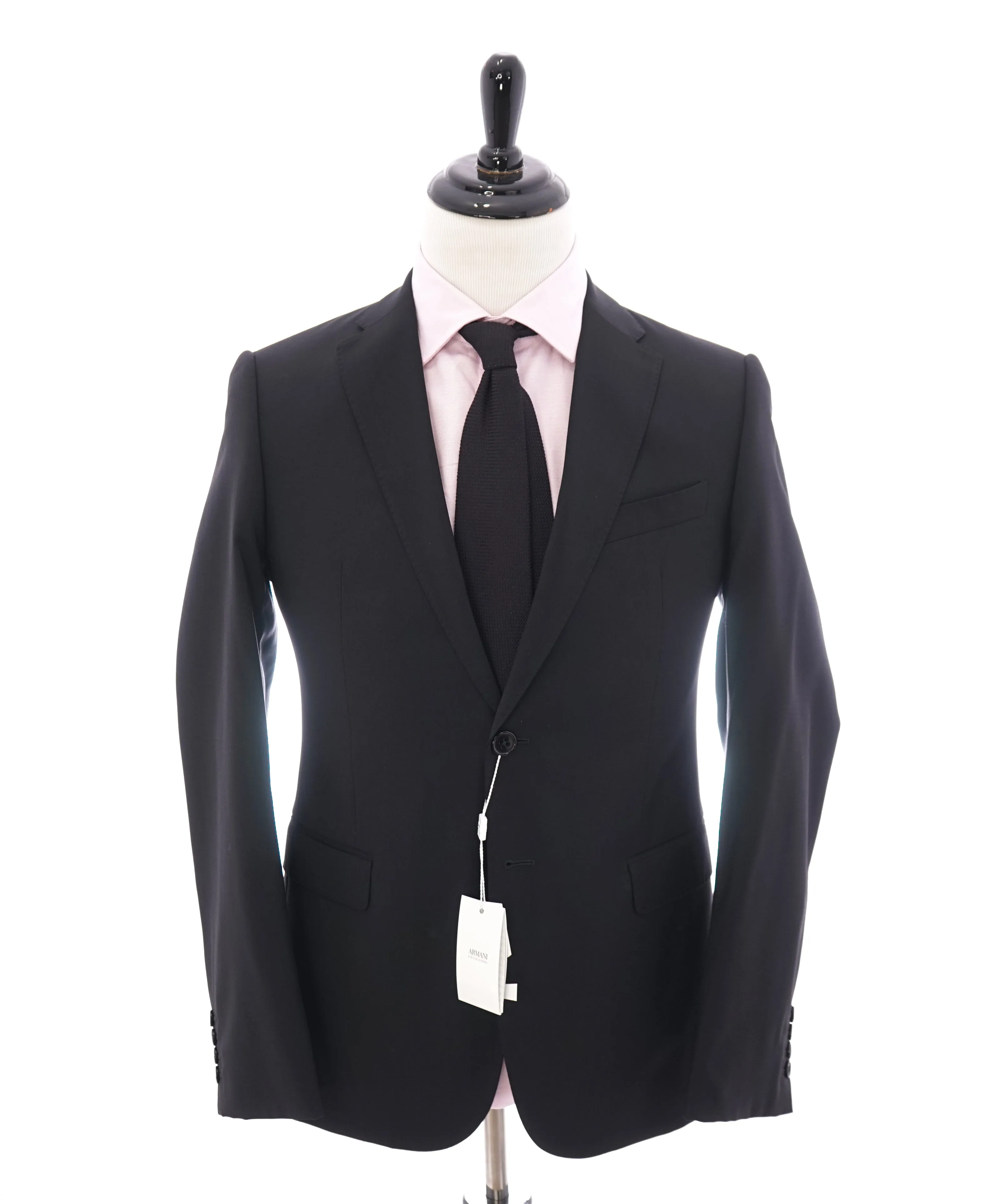 ARMANI COLLEZIONI -  "G Line" Modern Black Notch Lapel Suit - 40R