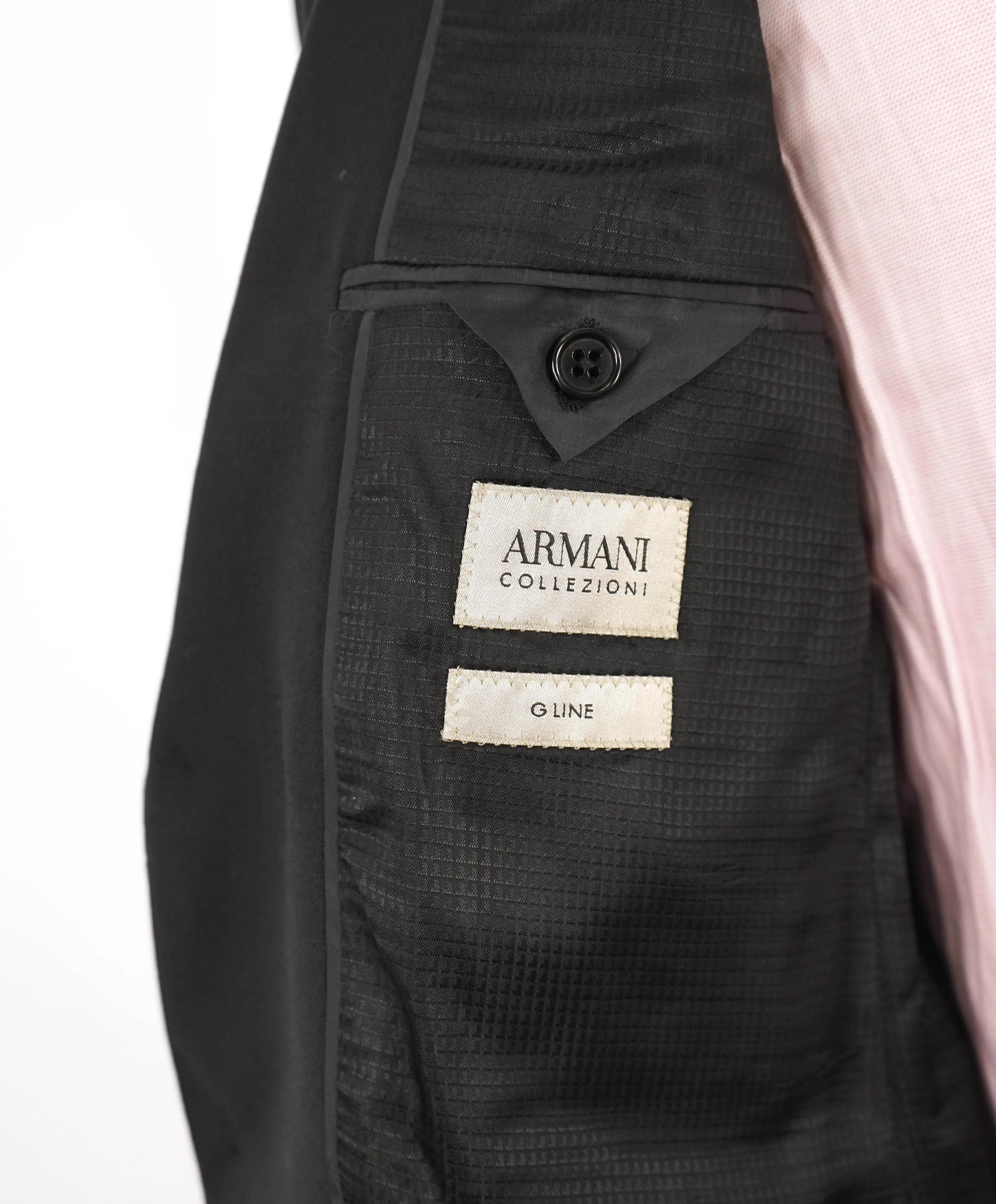 ARMANI COLLEZIONI -  "G Line" Modern Black Notch Lapel Suit - 40R