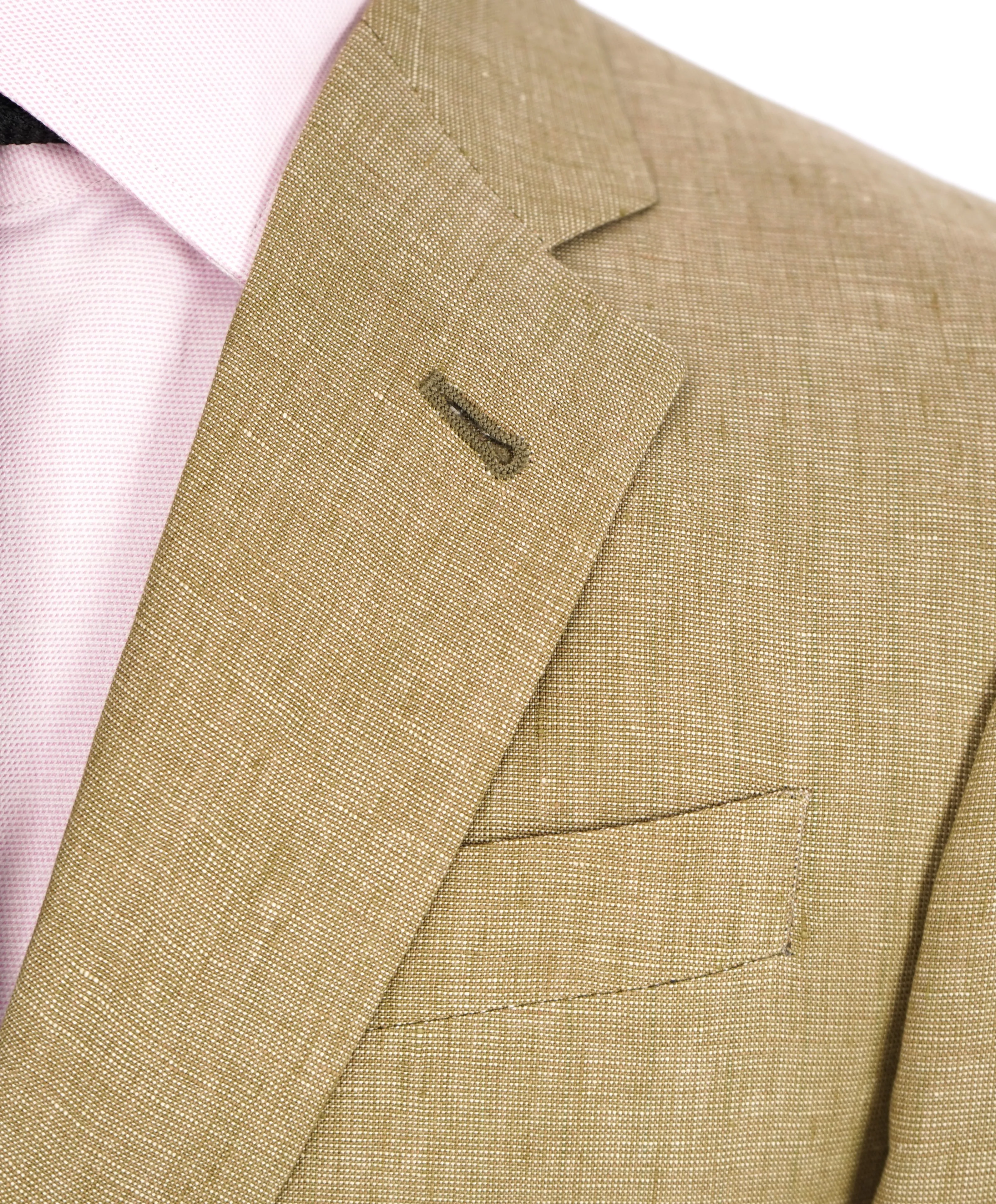 ARMANI COLLEZIONI -  "G Line" Pure Linen Khaki Gold 2-Button Suit - 38R