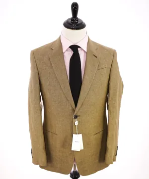 ARMANI COLLEZIONI -  "G Line" Pure Linen Khaki Gold 2-Button Suit - 38R