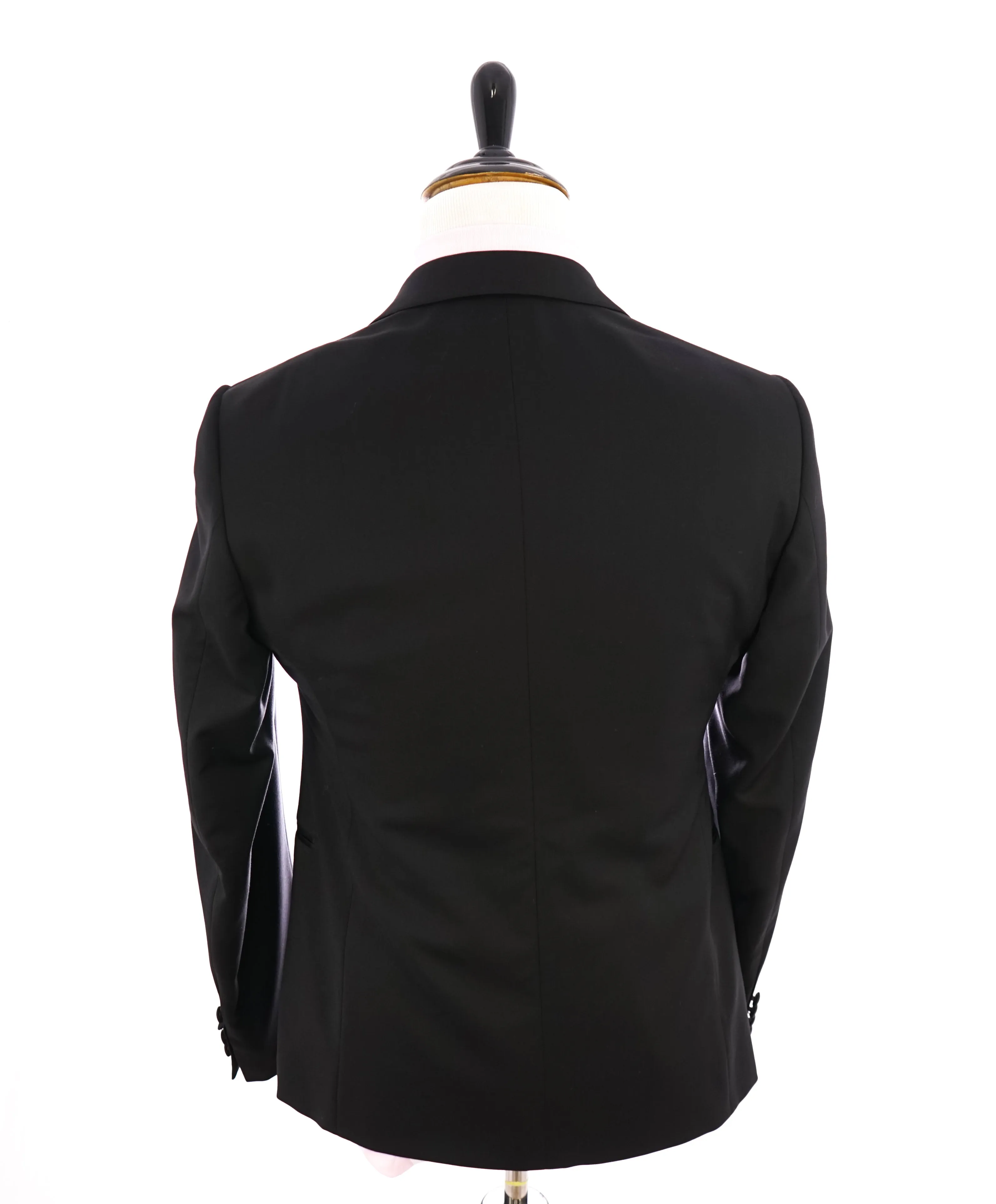 ARMANI COLLEZIONI -  "M Line" Slim Peak Lapel Black Tuxedo Suit - 40R