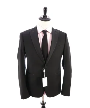 ARMANI COLLEZIONI -  "M Line" Slim Peak Lapel Black Tuxedo Suit - 40R