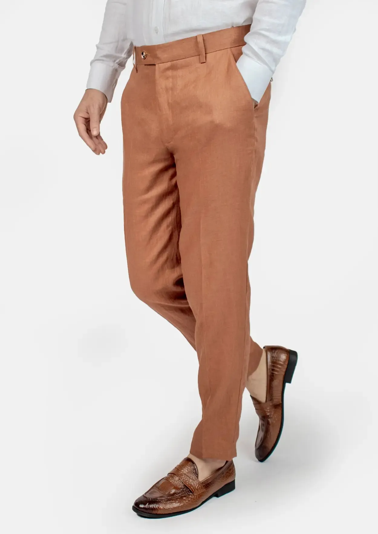 Astor Amber Brown Linen Suit