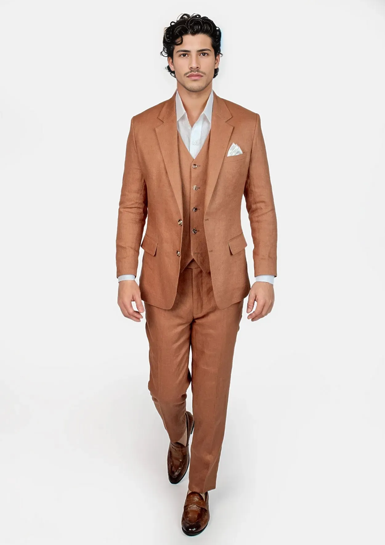 Astor Amber Brown Linen Suit