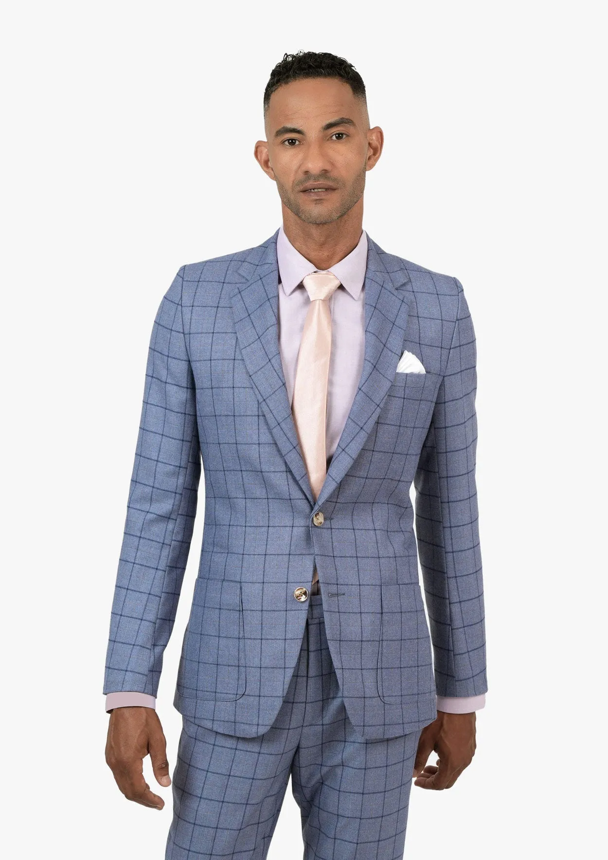 Astor Carolina Blue Windowpane Suit