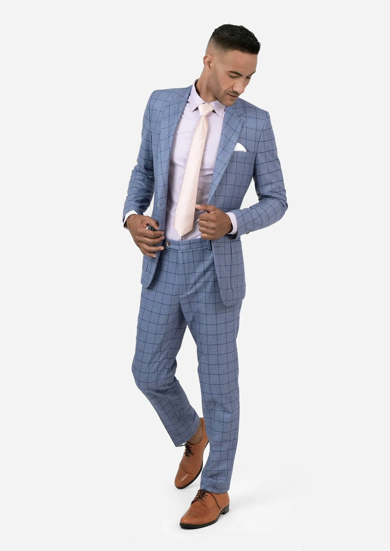Astor Carolina Blue Windowpane Suit