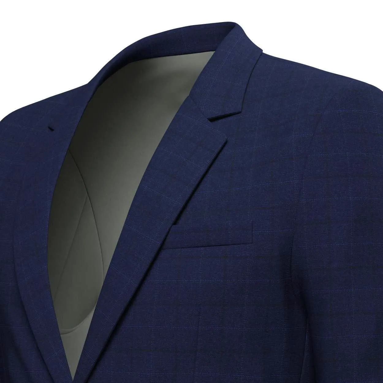 Astor Deep Blue Flannel Windowpane Jacket