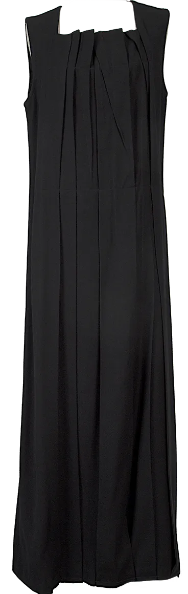 A/T (ATSURO TAYAMA)  JAPAN. Navy Wool Pleated Sleeveless Dress