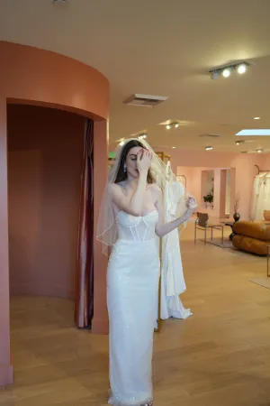 Aurora beaded column bridal gown