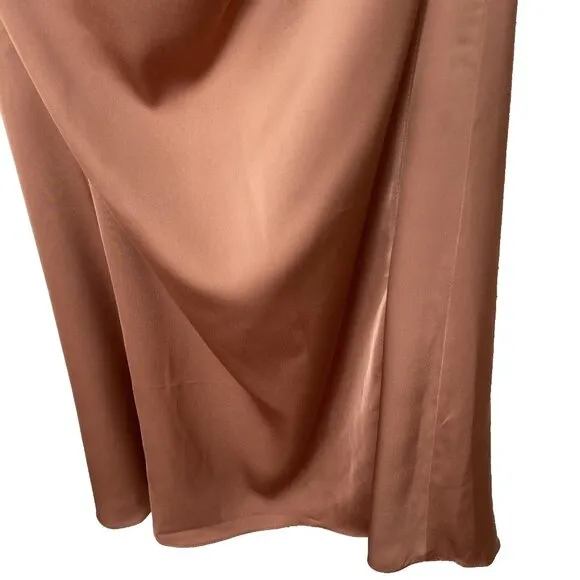 AZAZIE “XS” Peach Ale Colored Slit Side Strapless Bridesmaid Dress &quot;XS&quot;