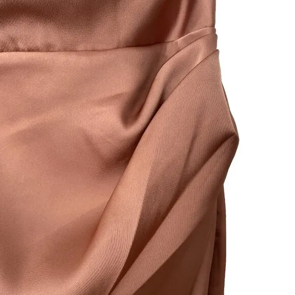 AZAZIE “XS” Peach Ale Colored Slit Side Strapless Bridesmaid Dress &quot;XS&quot;