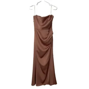 AZAZIE “XS” Peach Ale Colored Slit Side Strapless Bridesmaid Dress &quot;XS&quot;