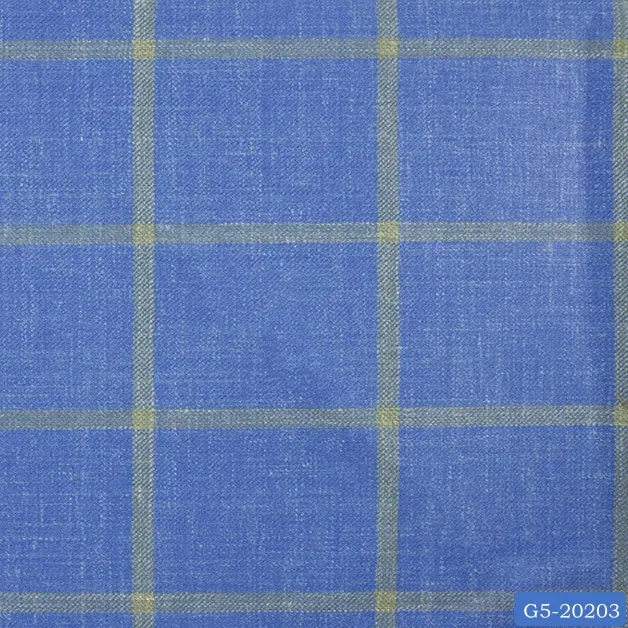 Azure Blue with Light Windowpane Vest