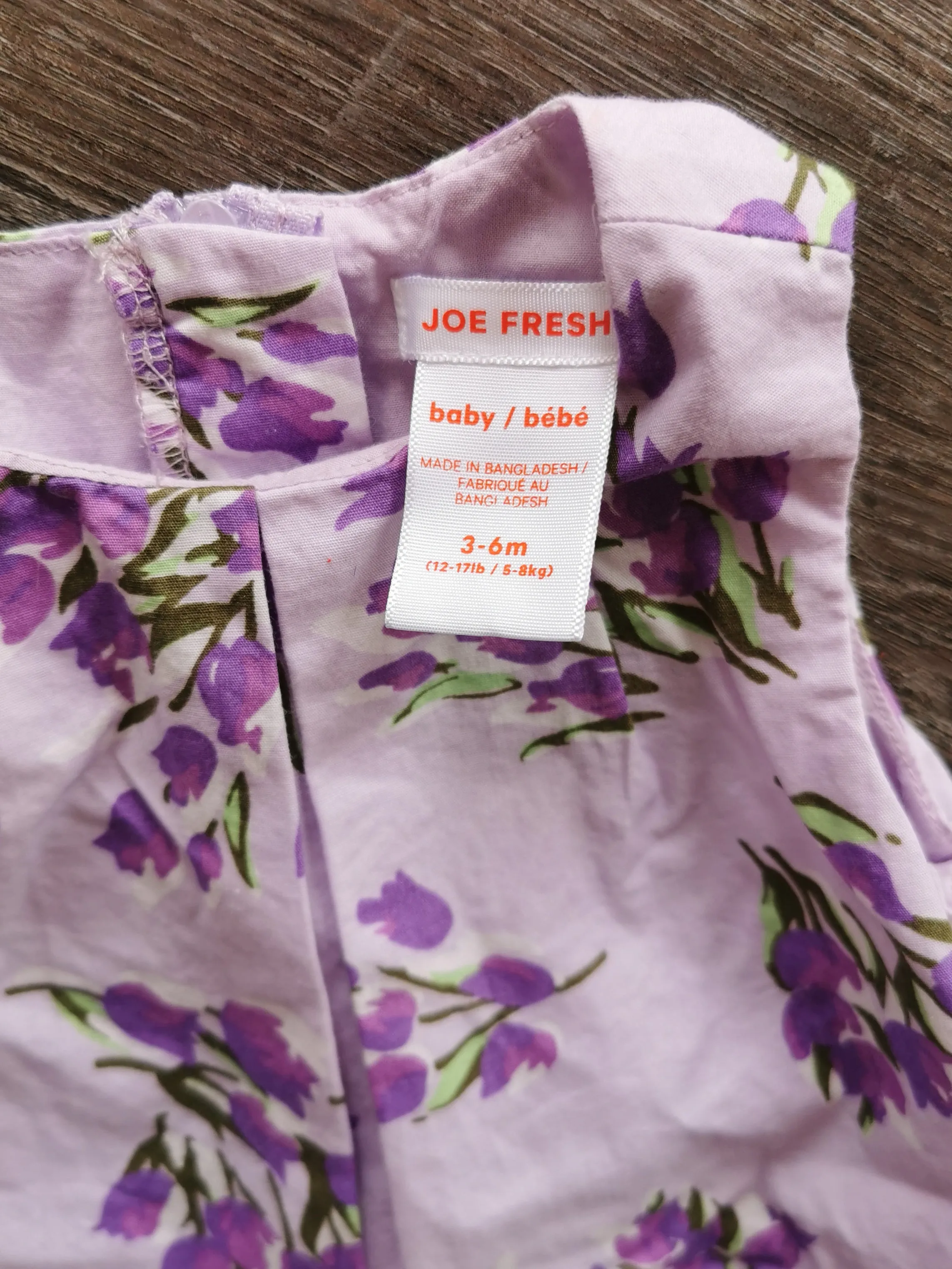 BABY GIRL SIZE 3/6 MONTHS - JOE FRESH, Floral Summer Dress EUC B37