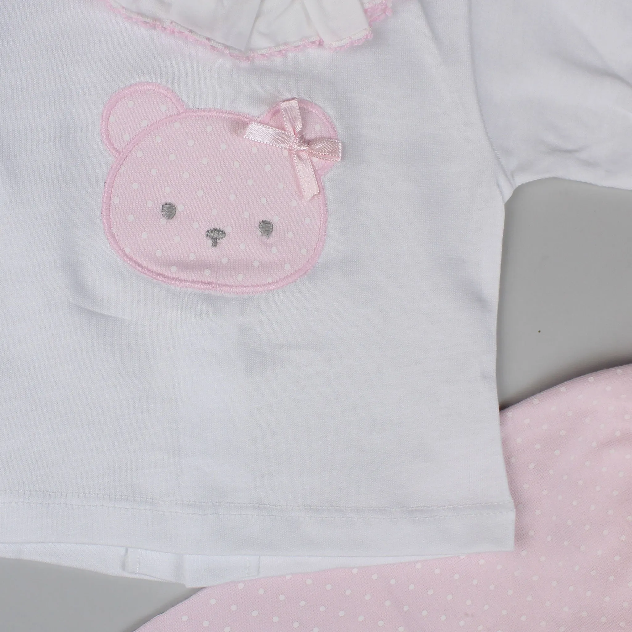 Baby Girls Pink Polka Dot 2 Piece Outfit - Top and Bottoms