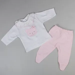 Baby Girls Pink Polka Dot 2 Piece Outfit - Top and Bottoms