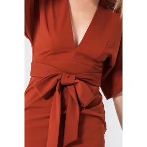 Back in Backless Dress in Rust