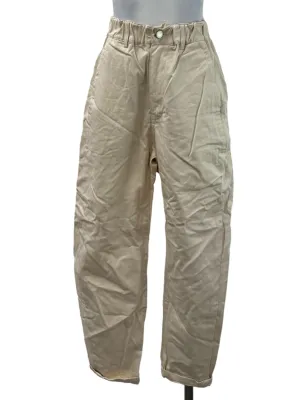 Beige Cropped Fit Pants