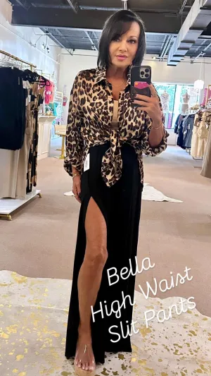 BELLA HIGH WAIST SLIT PANTS