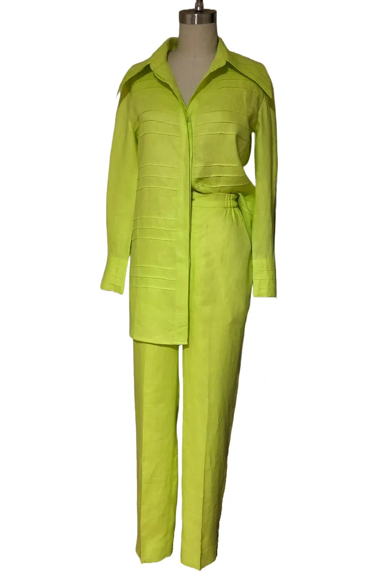 Big Shirt with Tucking Details and Classic Pant Suit (Citrus) - Style # 2303PK