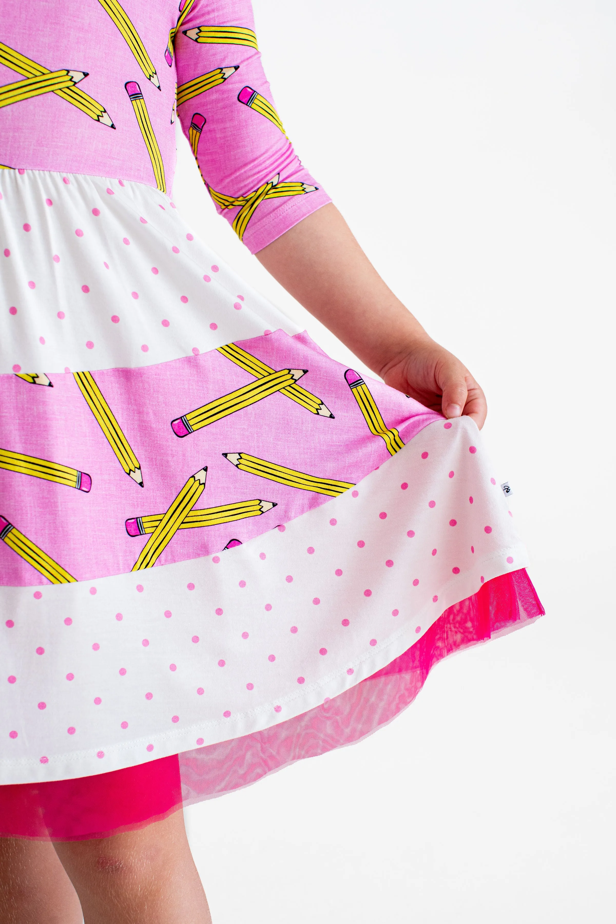 Birdie Bean Grace/Marie Pink Pencils Back to School Girls Birdie Dress