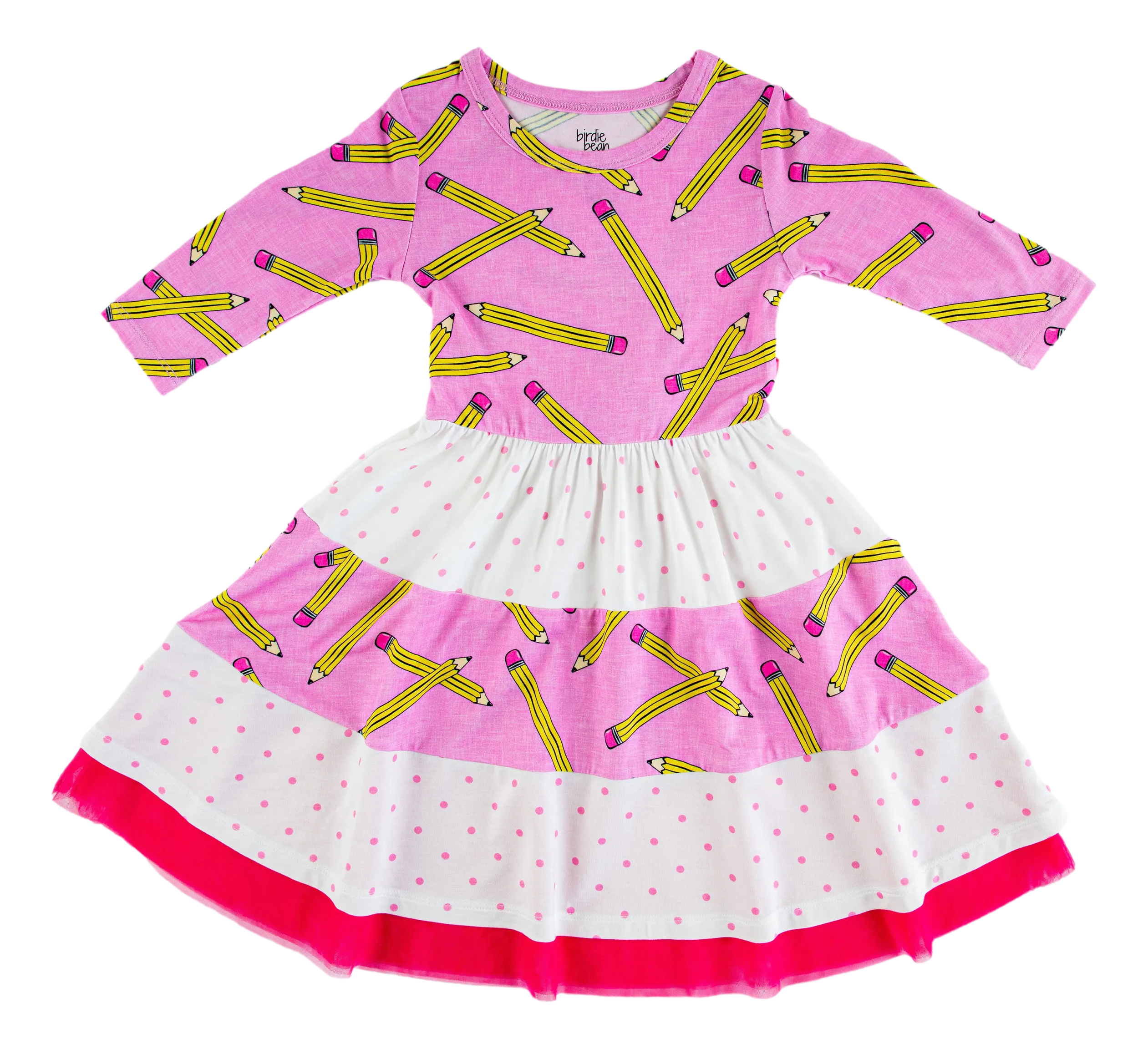 Birdie Bean Grace/Marie Pink Pencils Back to School Girls Birdie Dress