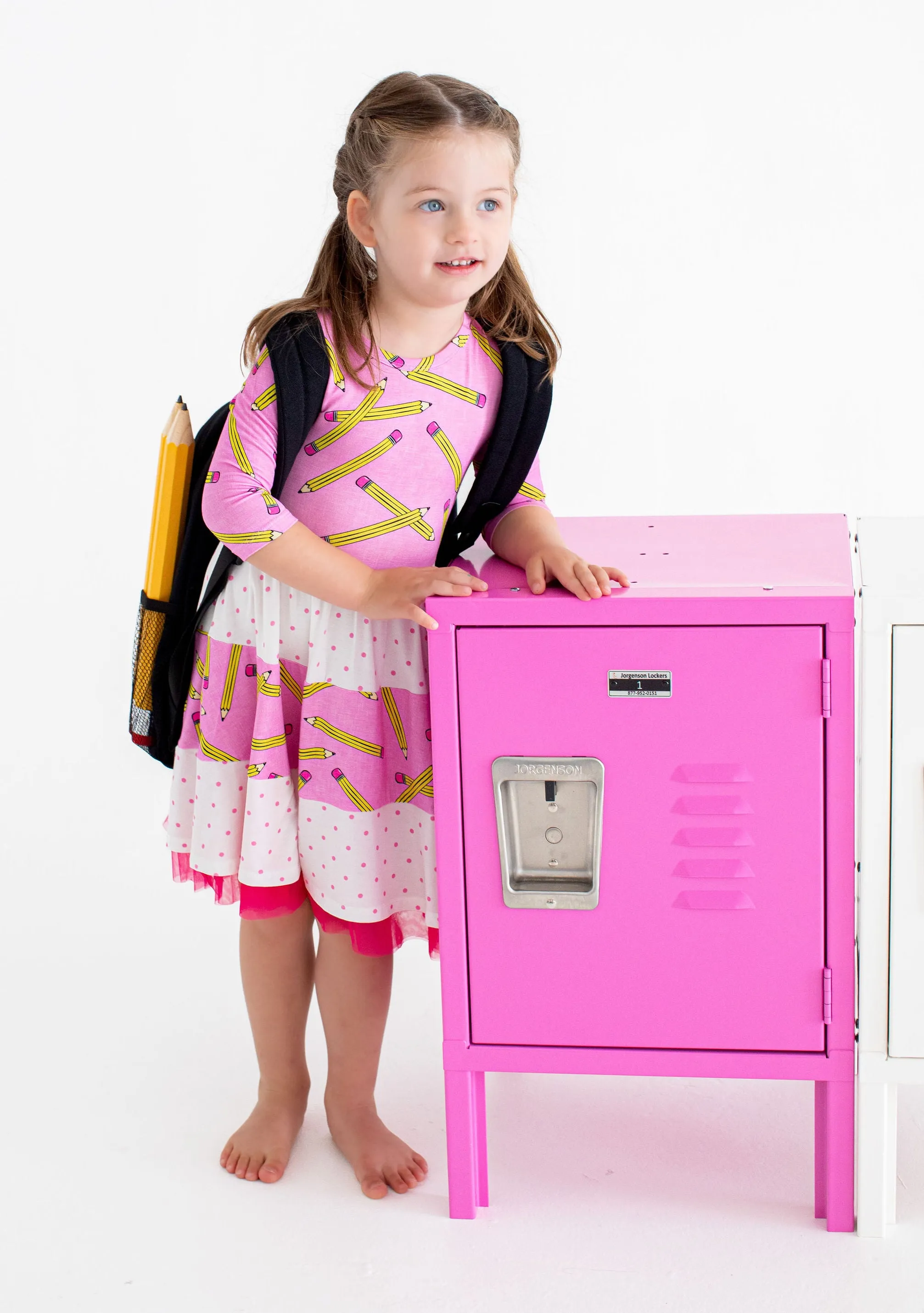 Birdie Bean Grace/Marie Pink Pencils Back to School Girls Birdie Dress
