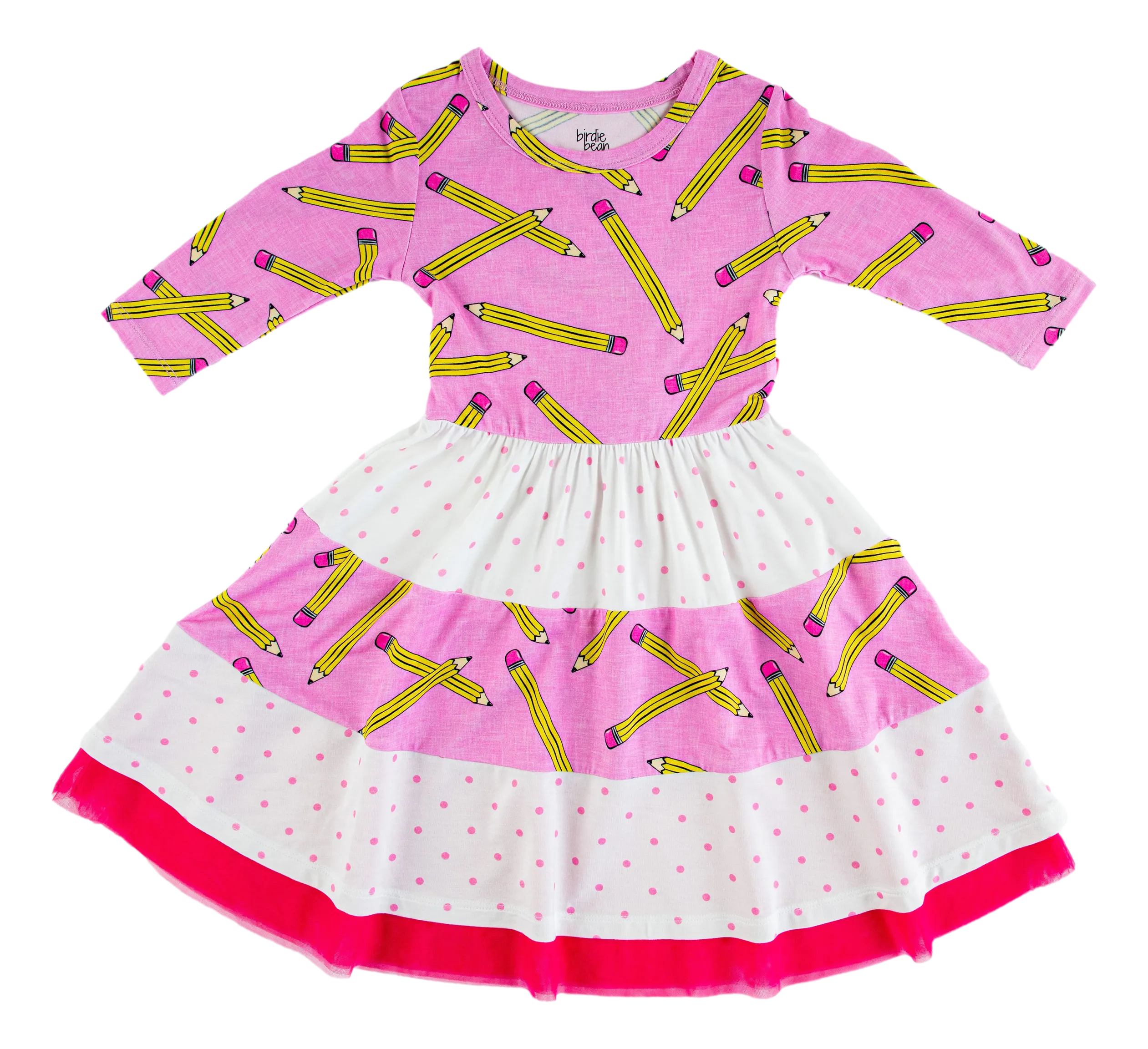 Birdie Bean Grace/Marie Pink Pencils Back to School Girls Birdie Dress