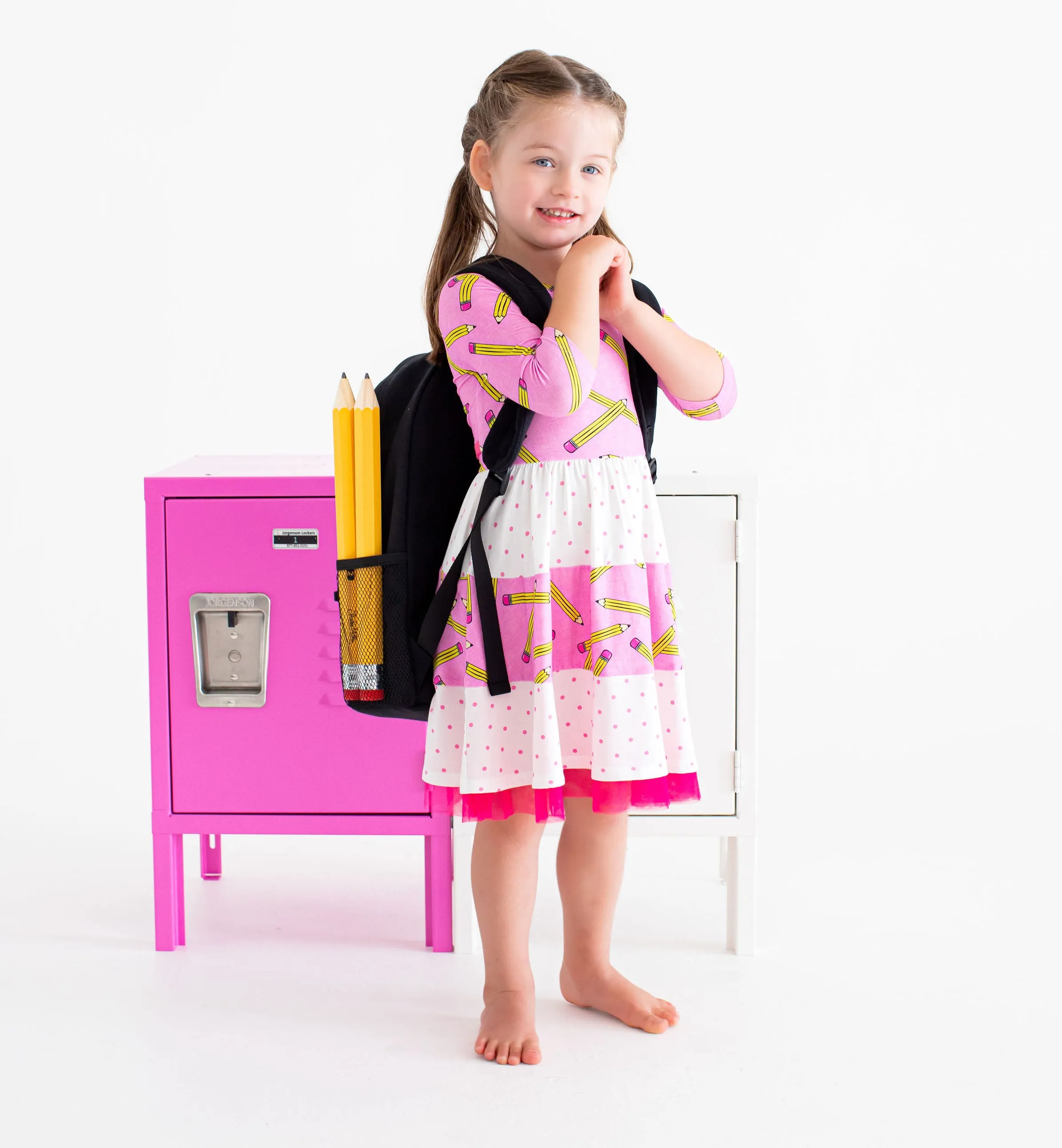Birdie Bean Grace/Marie Pink Pencils Back to School Girls Birdie Dress