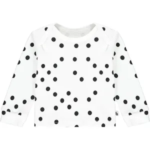 Black and White Polka Dot Long Sleeve Top