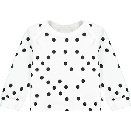 Black and White Polka Dot Long Sleeve Top