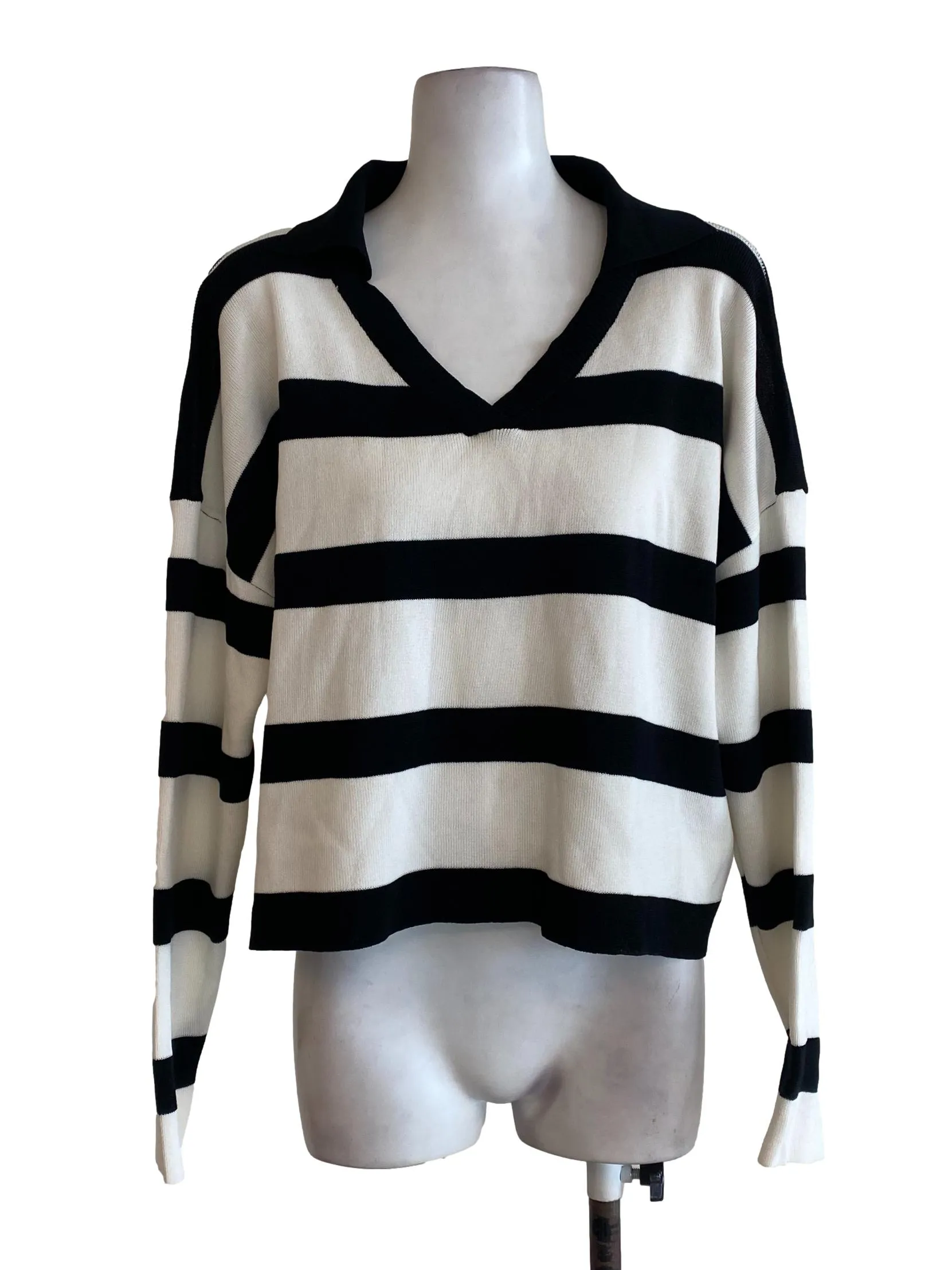 Black Half Pleated Collared Dress