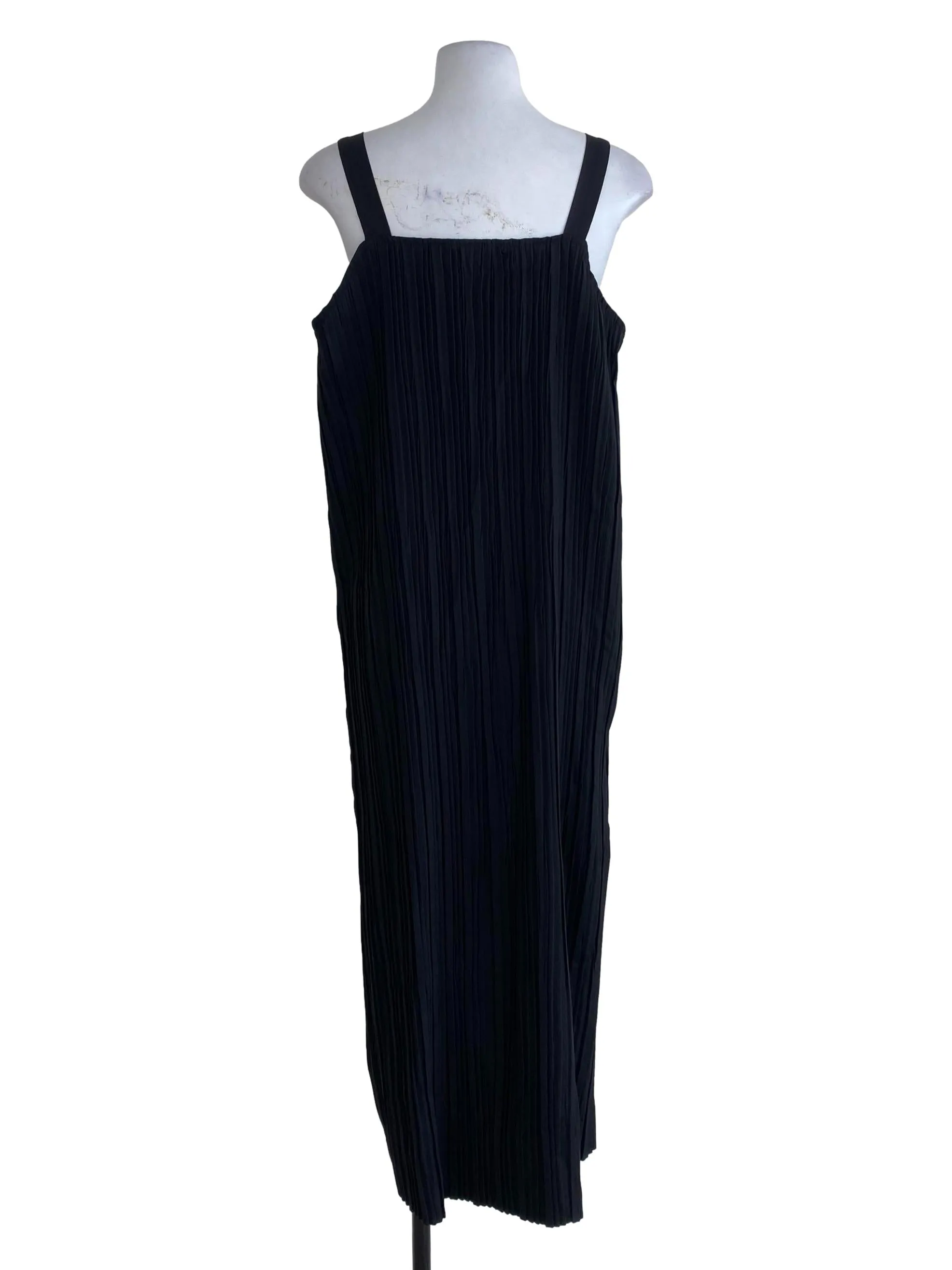 Black Pleated Apron Dress