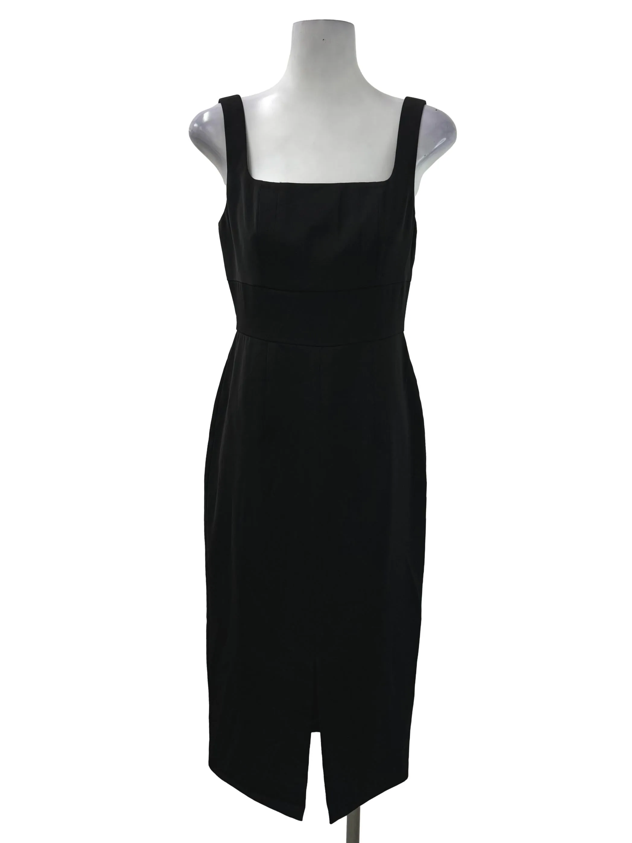 Black Square Neck Pencil Dress
