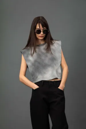 Blake v.2 Short Top In Cream Polka Dot Print