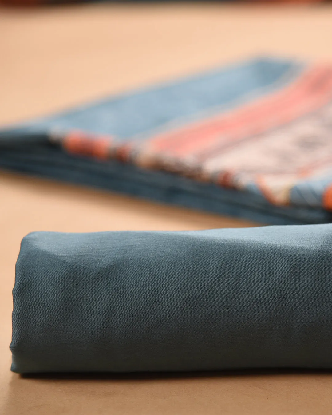 Blue Cotton Silk Blend Printed Unstitched Suit Fabric Set With Cotton Silk Dupatta